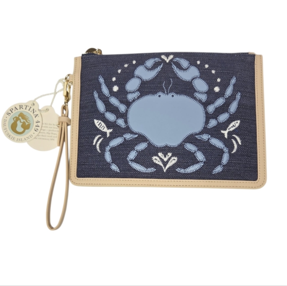 Spartina 449 Applique Wristlet Hamilton Crab NEW